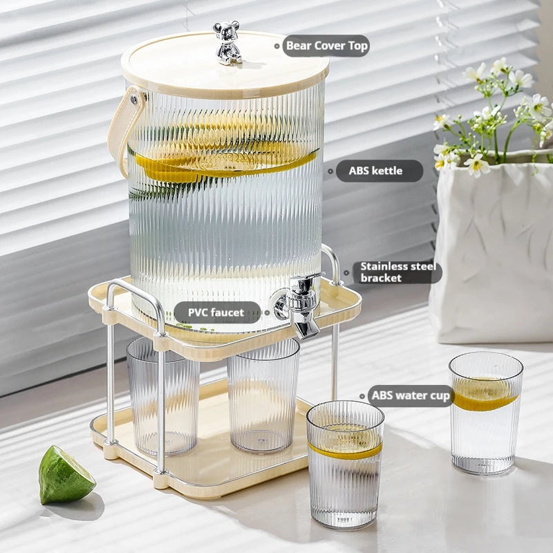 New luxury cold water bottle kettle with faucet Japanese large-capacity household fruit tea drinks cold water bucket picnic set