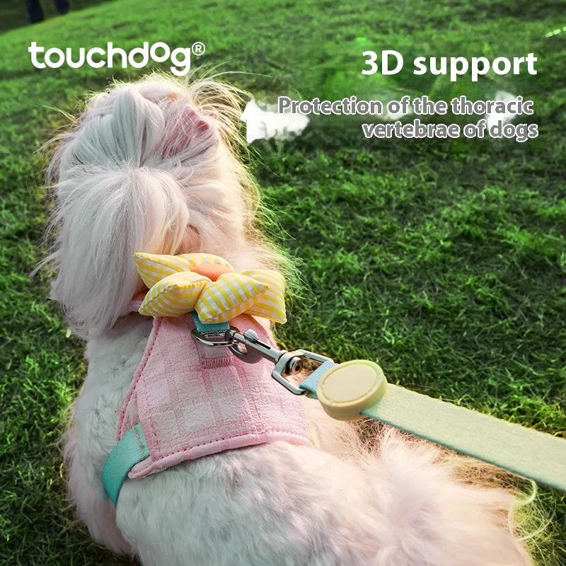 TOUCHDOG Illusion Series-Sunflower Corset Dog Leash Small Dog Bichon Frise Chest Belt Pet Universal Corset