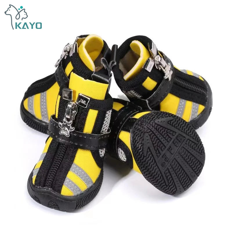 4pcs/set Waterproof Pet Dog Shoes Chihuahua Anti-slip Rain Boots Footwear For Small Cats Dogs Puppy Dog Pet Booties