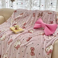 Hello Kitty Flannel Blanket Single Sided 2D Print Soft Warm Flannel Blanket Bedroom Living Room Couch Nap Decor Cute Sweet Gift