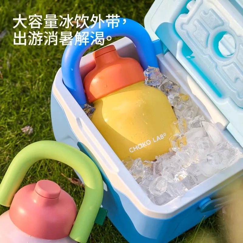 Chakolab Large Capacity Thermos Cup Cold Straw Portable Water Cup Female Birthday Gift Carrying Pot Keep It Cold and Hot Gifts