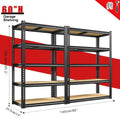 2pcs Heavy-Duty Metal Shelving Unit 5-Tier Adjustable Freestanding Garage Storage Rack, Pantry, Utility, Utility