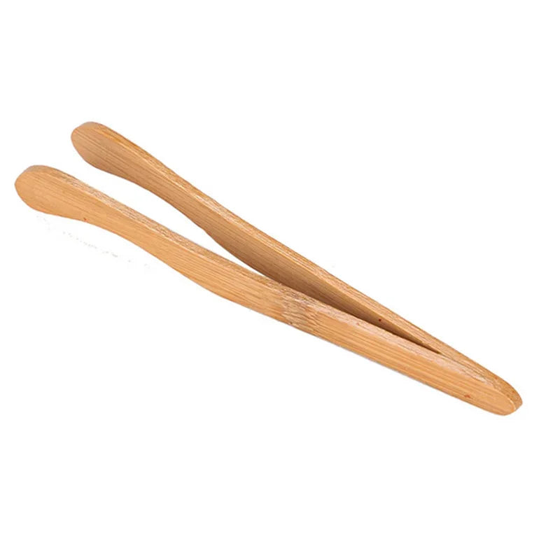 Reusable Bamboo Toast Tongs Kitchen Utensil Tea Tong For Fruits Toast Tea Bread Pickle Cooking Ultra Grip Wooden Toaster Tongs