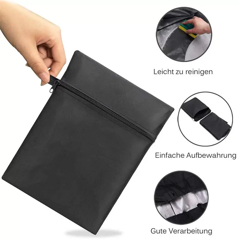 210D BBQ Stove Cover,Rainproof Dust Thread Tear-Proof Bbq Gas Oven Cover with Adjustable Hem Drawstring Reflective Strip Handle