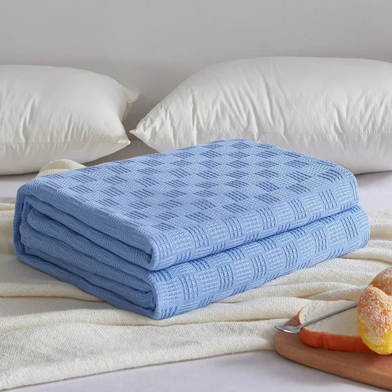 Class A cotton gauze knitted blanket, towel quilt, office lunch break blanket, sofa towel, single-layer thread blanket