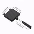 Double Sided Frying Pan Non-stick Grilled Sandwich Maker Heat-resistant Flip Grill Pan with Handle Outdoor Camping BBQ Tools