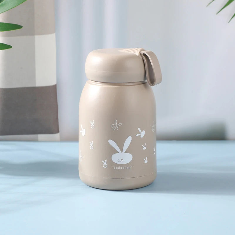 1 Pc 320ml Mini Portable Thermal Cup - Cute Leakproof Glass Vacuum Insulated Flask, Water Bottle for Girls & Kids Daily Drink