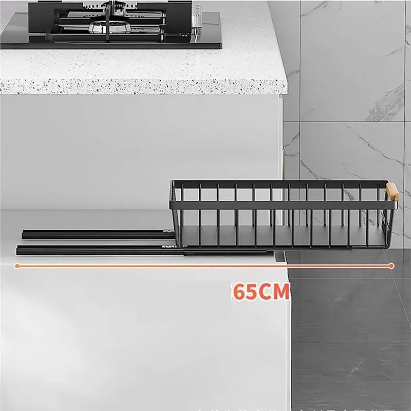 BHTS-Heavy Duty Slide Out Drawer, No Drill Pull Out Drawers, Multifunctional Pantry Shelves For Kitchen And Bathroom