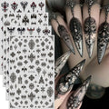 4pcs dark gothic style nail art stickers, easy to apply for nail decoration, DIY, gifts, party makeup styling