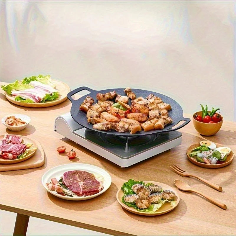 Non-Stick Round Cast Iron Skillet - Versatile Cookware for Home Cooking & Outdoor Camping, Perfect Helper for Holiday Meals