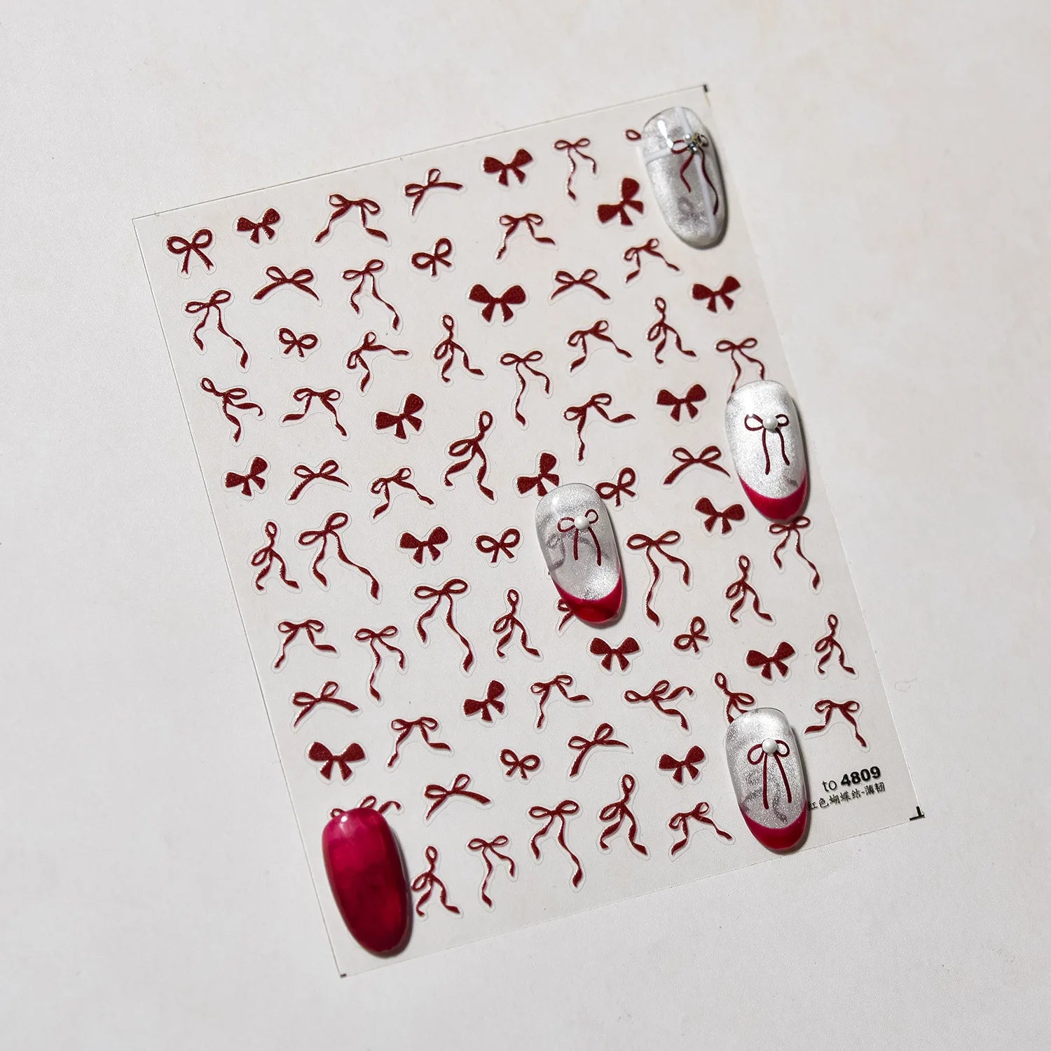 2pcs 5D Kawaii Plum Blossom Nail Stickers Fashion Chinese Flower Nail Art Decoration Self-Adhesive Decals DIY Slider Accessories