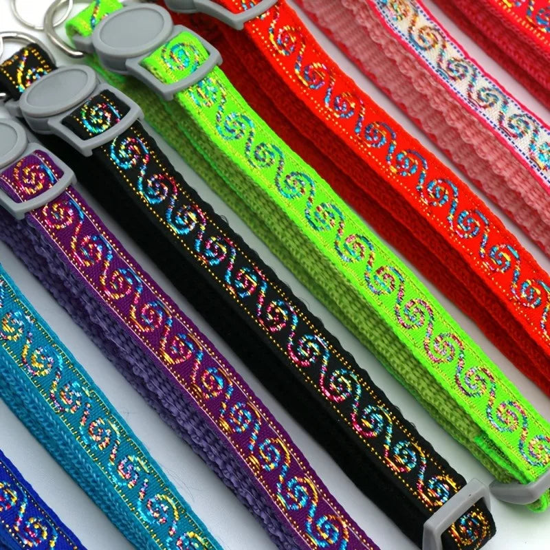Personalized Nylon Cloud Print Cat Collar Id Name Tag Collar Pet Products Small Fast Breakaway Unisex Kitten Supplies
