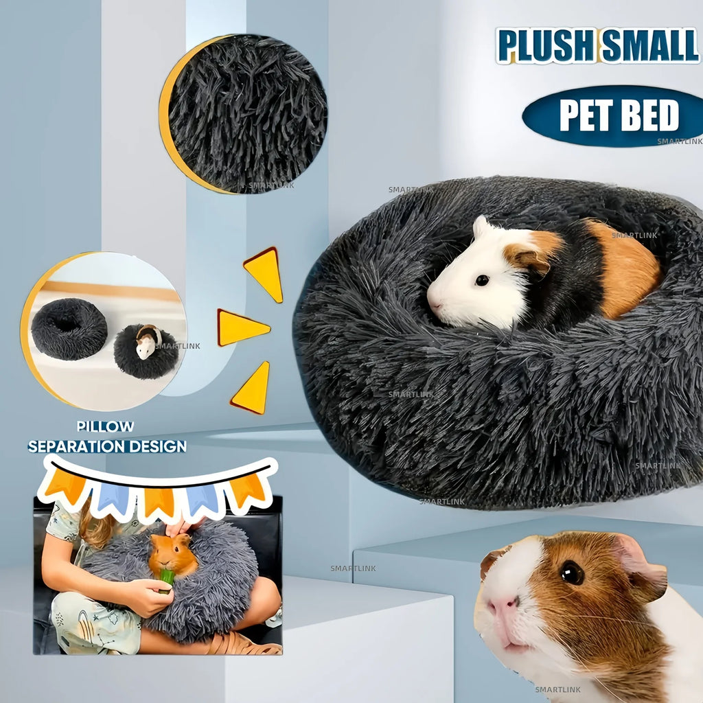 Plush Guinea Pig Bed Soft Hamster Bed House Winter Warm Squirrel Hedgehog Rabbit Chinchilla Bed House Nest Hamster Accessories