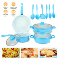 12-Piece Non-Stick Cookware Set Milk Pot Maifan Stone Frying Pan with Lid Pan Kitchen Cooking Set for frying, boiling, sauteing