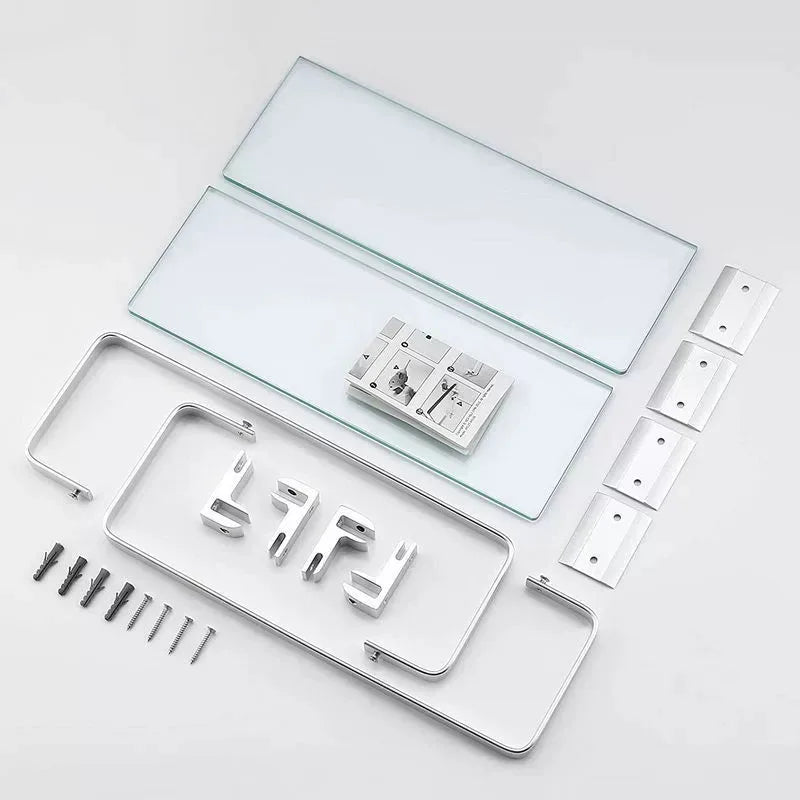 Bore For Kitchen Storage Organization Bathroom Spice Rack Organizer Square Glass Shelf Kitchens Accessories Organizing Fixture