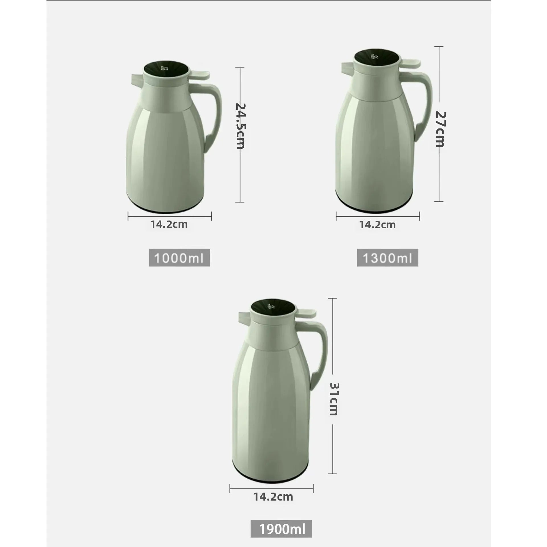 Kitchen Thermal Kettle Household Digital Display Coffee,1/1.3/2L Thermos Glass Liner Vacuum Flasks Large Capacity Water Bottle