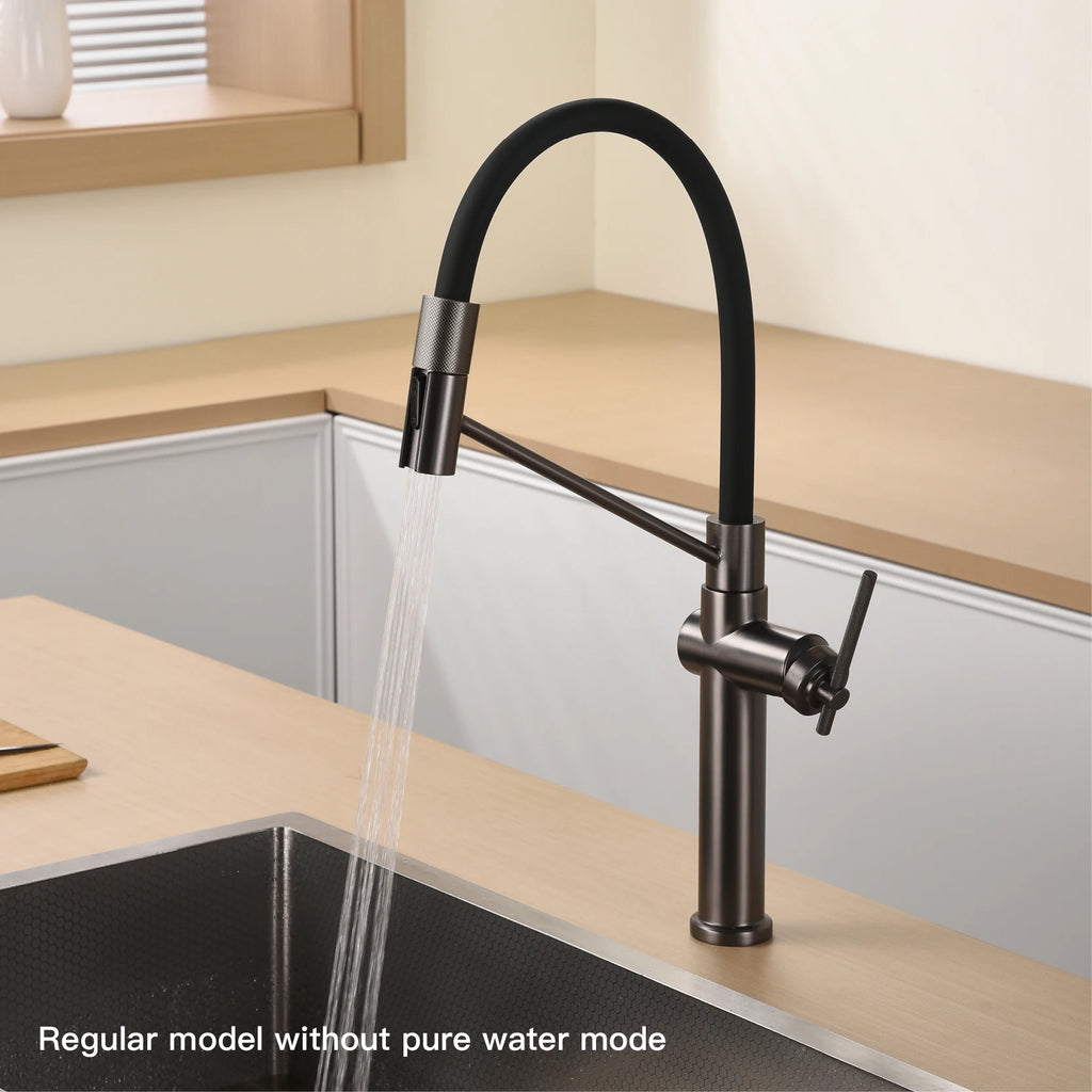 AITANA brushed rose gold pull-out kitchen faucet with luxury drinking water mode 3 function hot&cold water single hole sink Tap