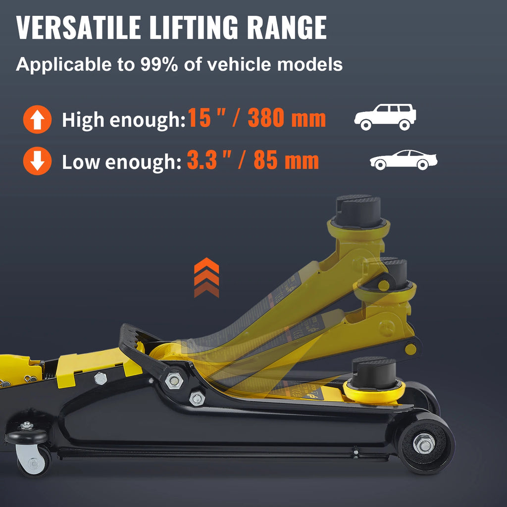 SucceBuy 2.5T Floor Hydraulic Jack Pneumatic Low Profile Floor Jack Heavy-Duty Steel Floor Jacks with Single Piston Lift Pump