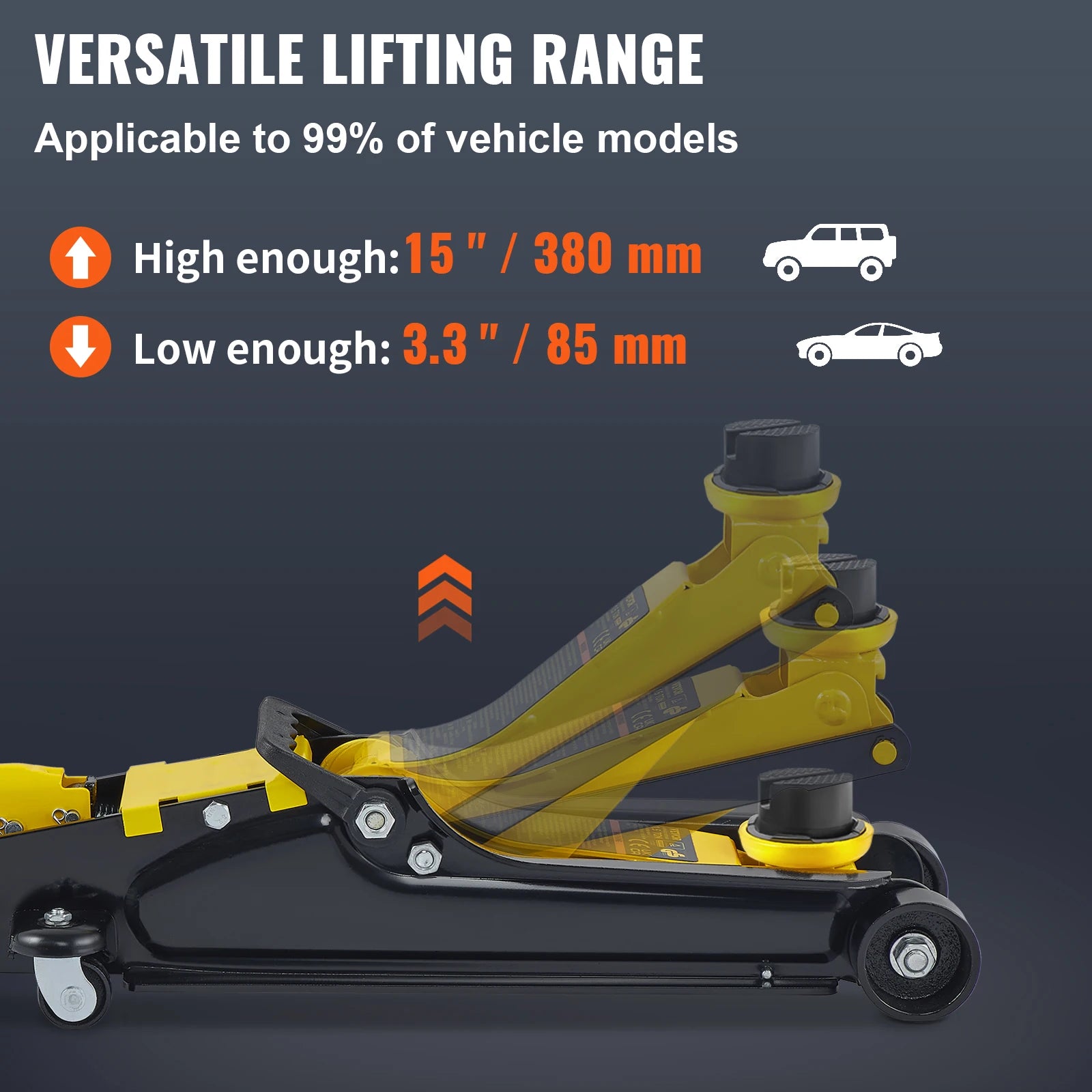 SucceBuy 2.5T Floor Hydraulic Jack Pneumatic Low Profile Floor Jack Heavy-Duty Steel Floor Jacks with Single Piston Lift Pump
