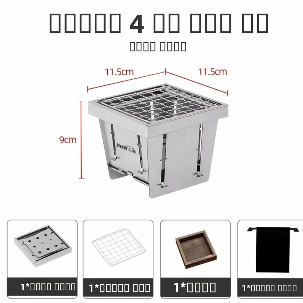 Portable ket Stainl Steel BBQ ill Outdoor Cam Home Garden  Stove Tea Cooking Stove Detachable Butane Fuel