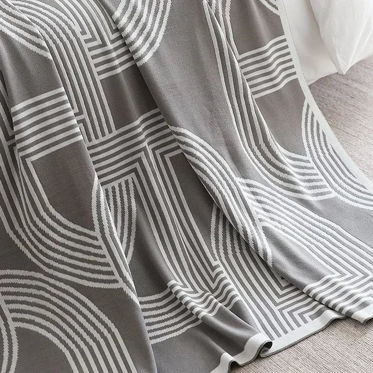 Nordic Geometric Knitted Blanket for Beds Modern Simplicity Sofa Cover Luxury Throw Blanket Home Decor Bed End Towel Soft Shawl
