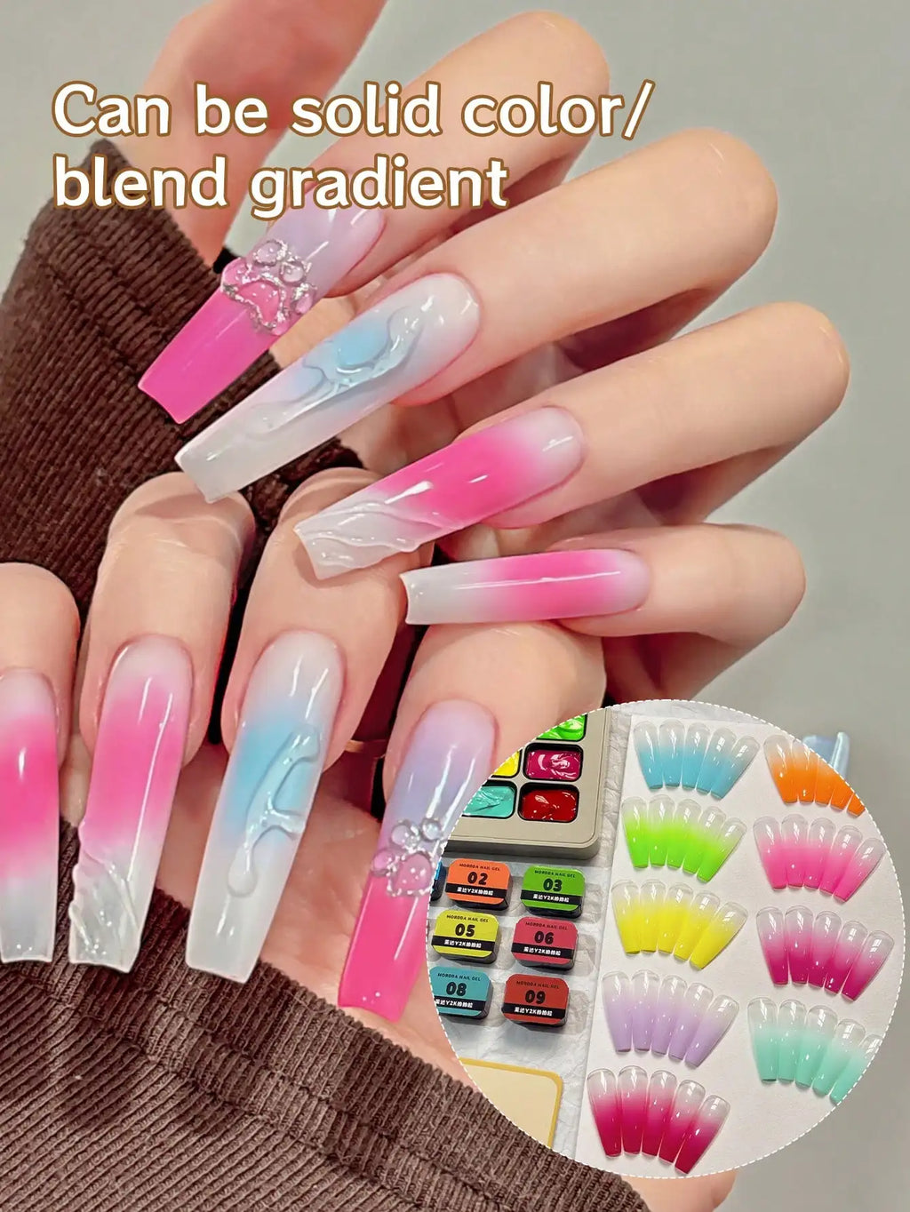 MORDDA 9pcs Y2K Series Patting Gel Nail Polish Soak Off Gel Nail Polish Uv Gel Long Lasting Nail Polish Gel For Nail Salon