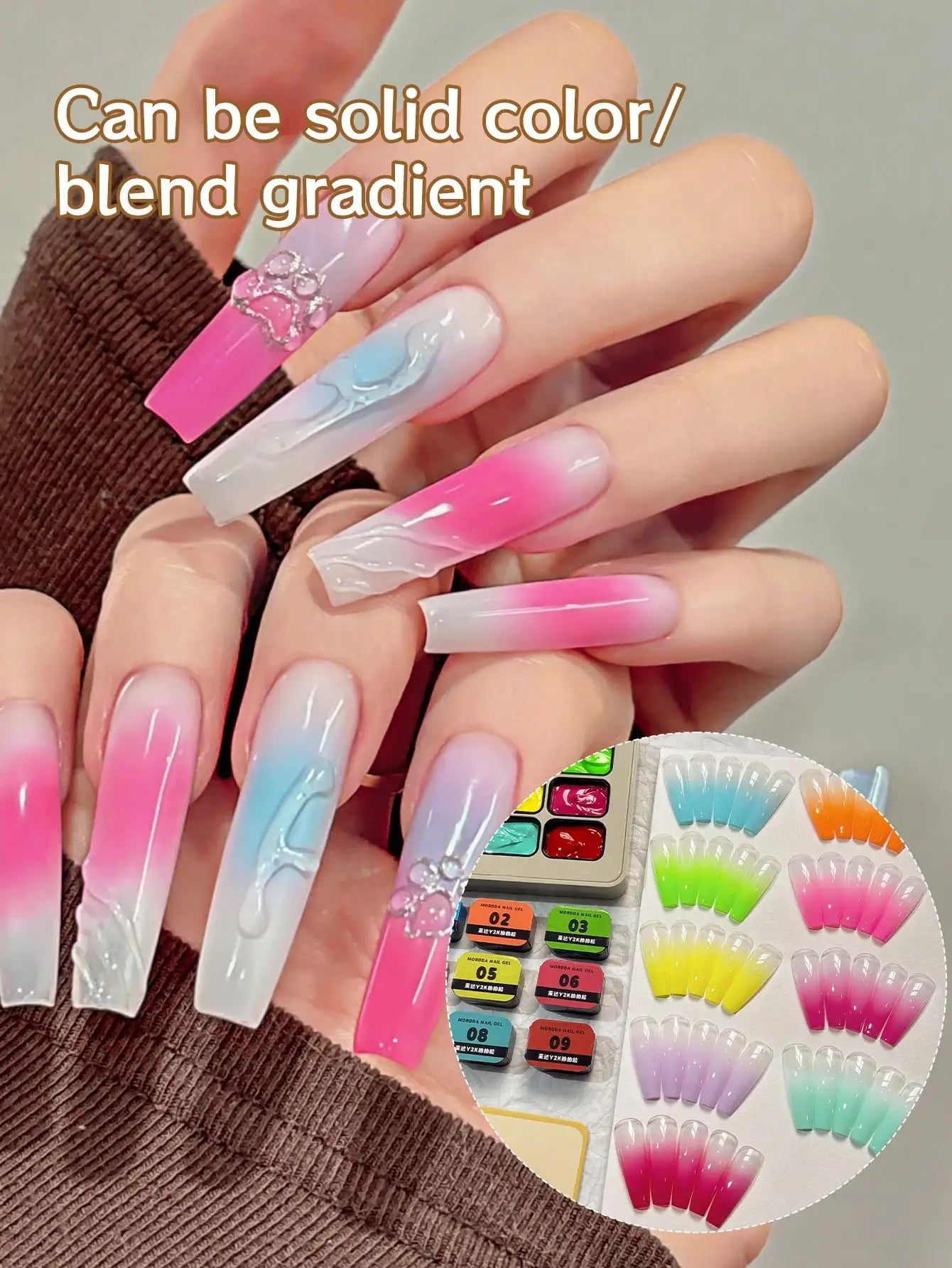 MORDDA 9pcs Y2K Series Patting Gel Nail Polish Soak Off Gel Nail Polish Uv Gel Long Lasting Nail Polish Gel For Nail Salon