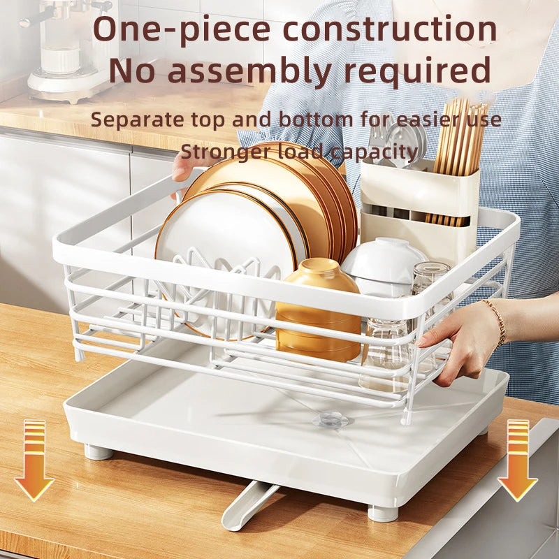Large Capacity Kitchen Dish Drainer Organizer Countertop Chopsticks Rack Bowl Rack Cup & Dish Dispenser Sink Stand