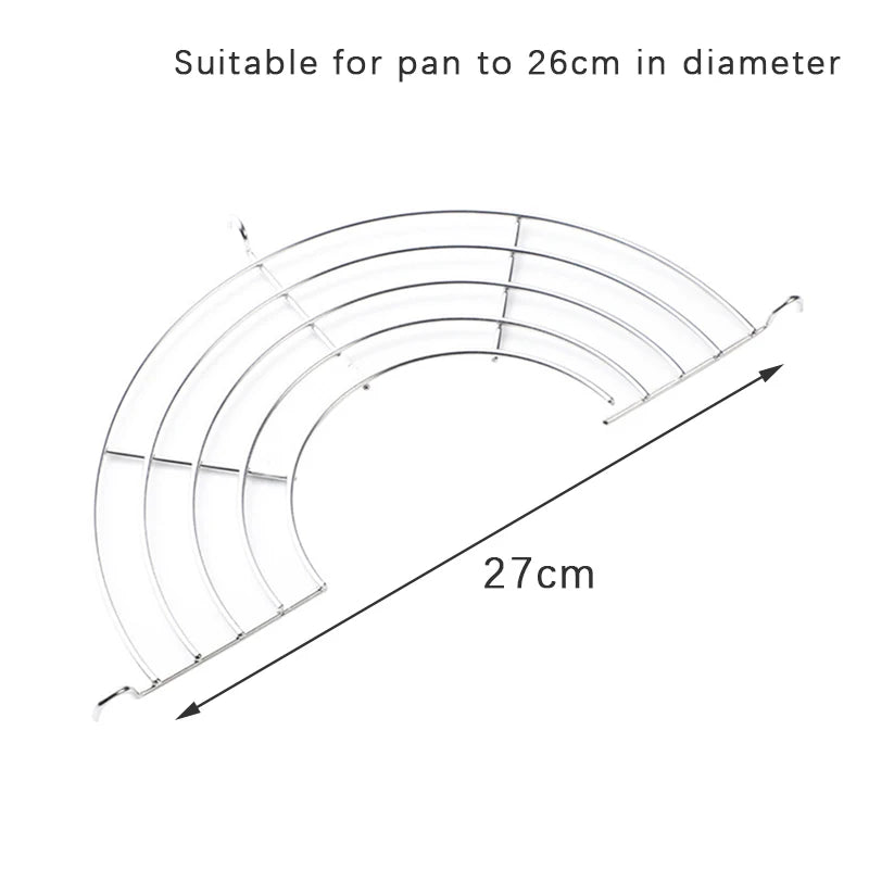 304 Stainless Steel Thick Line Semicircle Hanging Pan Frying Drain Line Rack Kitchen Accessories Insulation Pot Rack Steam Rack