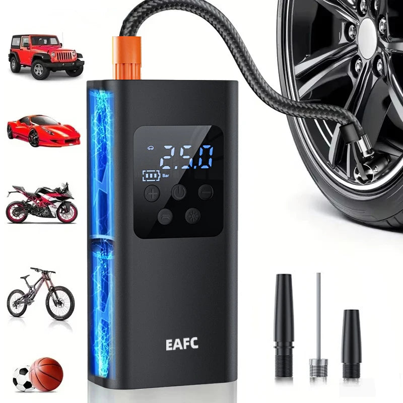 150psi Wireless/Wired Portable Tire Inflator Car Tire Inflator Pump With Digital Display Electric Inflator Mini Bicycle Air Pump