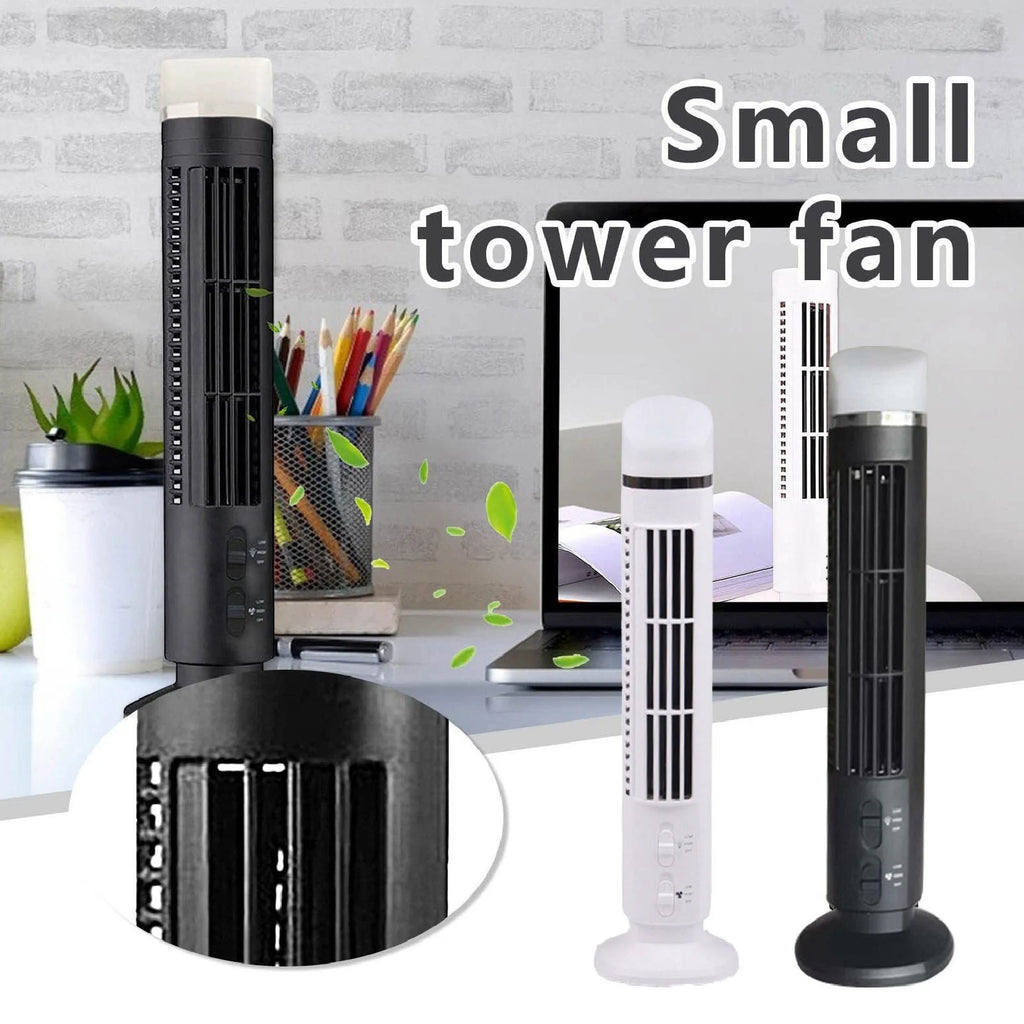 Bladeless Tower Fan Portable USB Desk Fan with Light for Home Bedroom  Desk Fan