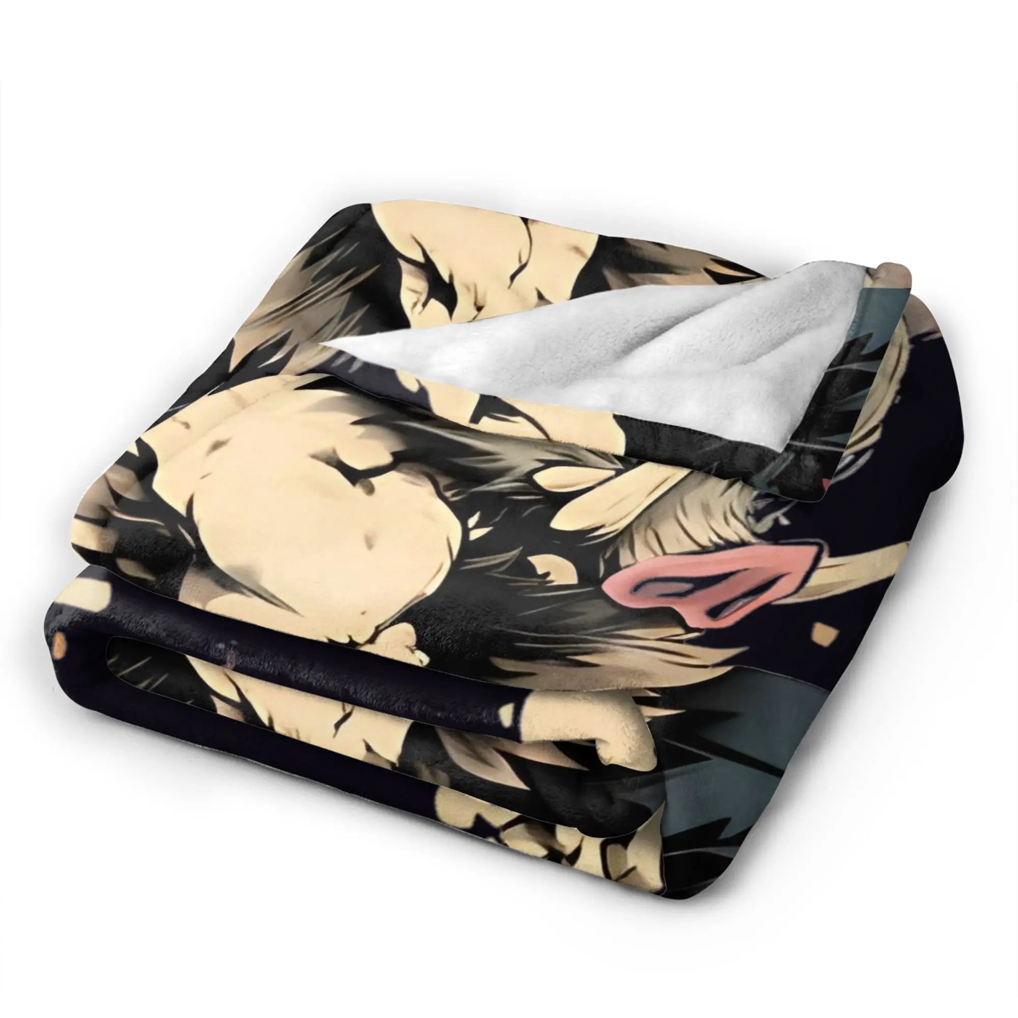 Inosuke Kimetsu No Yaiba Flannel Blankets  Creative Throw Blanket for Home Hotel Sofa  125*100cm Bedspread