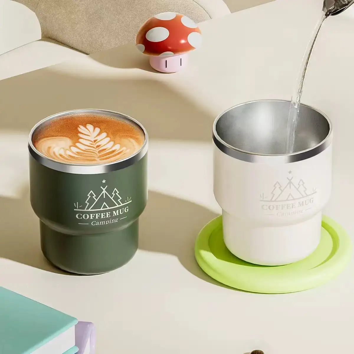 400ML Stainless Steel Thermal Cup Office Coffee Mug Double Layer Insulated Water Cup Portable Keeps Cold and Heat Thermal Mug