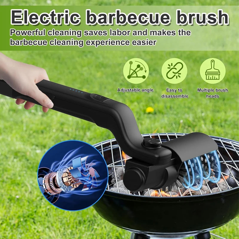 Electric Brush For Grill Cleaning Brush BBQ Brush Tweezers For Cooking Kitchen Brush Firewood Tongs Grill Brush Airfryer Magnet