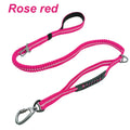 Nylon reflective multi-functional retractable dog leash Reflective Shock Absorbing Pet Leashes with Car Seatbelt for Large Dogs