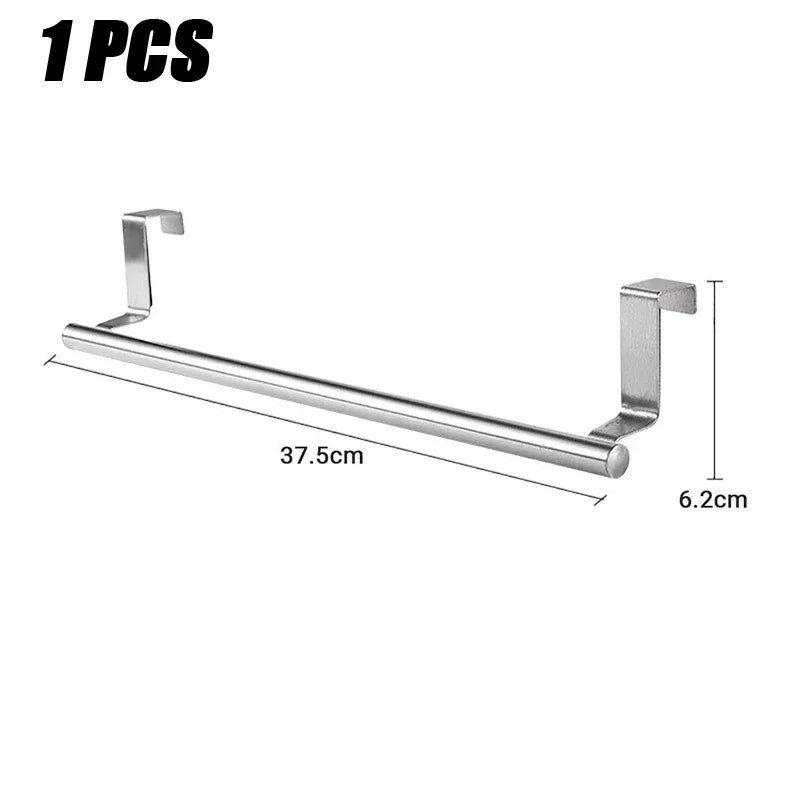 1/2 PCS Stainless Steel Towel Bar Cabinet Door Towel Hanging Bar Stainless Steel Bathroom Kitchen Cabinet Door Towel Wipe Rack