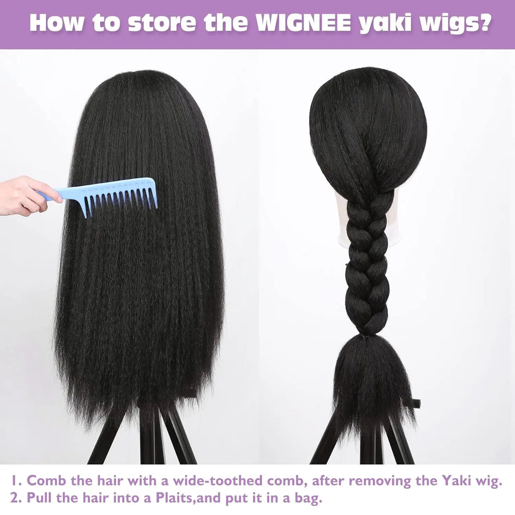 28-32Inch Synthetic Kinky Straight Headband Wig for Black Women Yaki Straight Wigs with Black Kinky Afro Wigs Daily Party Use