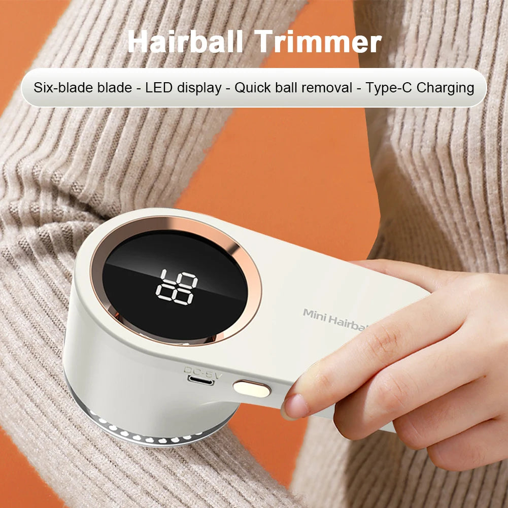 Electric Lint Remover Sweater Shaver Digital Display Electric Pellet Fluff Remover USB Rechargeable Multifunction for Household