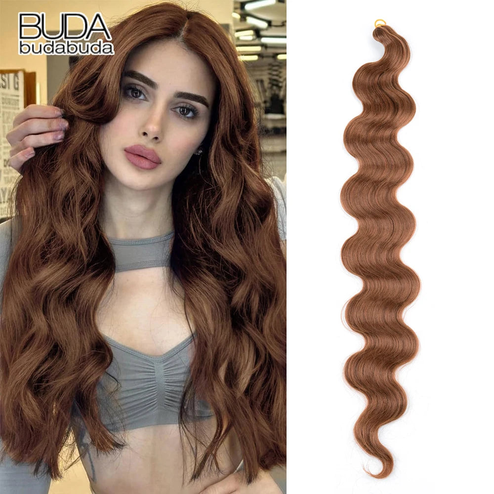 Long Deep Wave Braiding Hair 28 Inch Ocean Wave Crochet Hair Synthetic Deep Curly Crochet Hair Extensions For Black Women