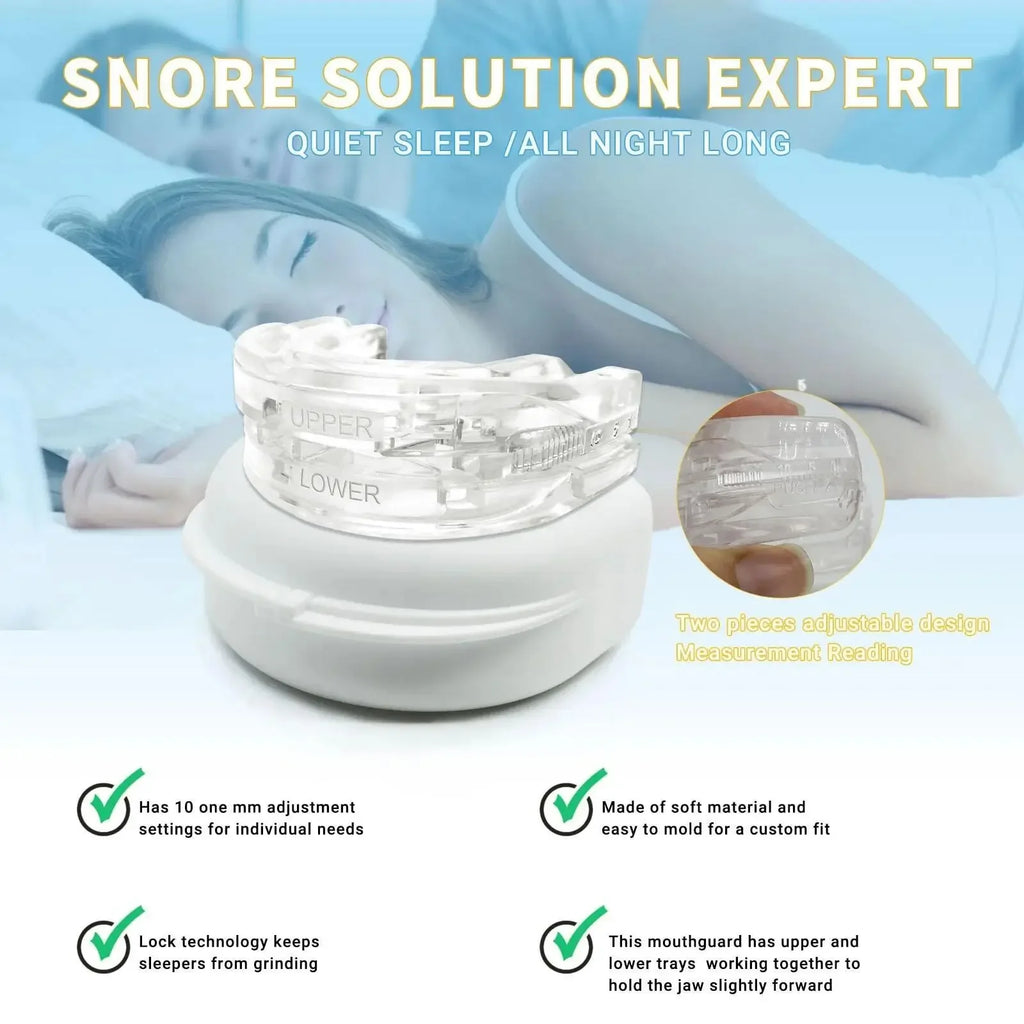 Adjustable Mouthpiece  Anti-Snoring Mouth Guard Night Time Teeth Mouthguard & Sleeping Bite Guard for Bruxism and Stop Snoring