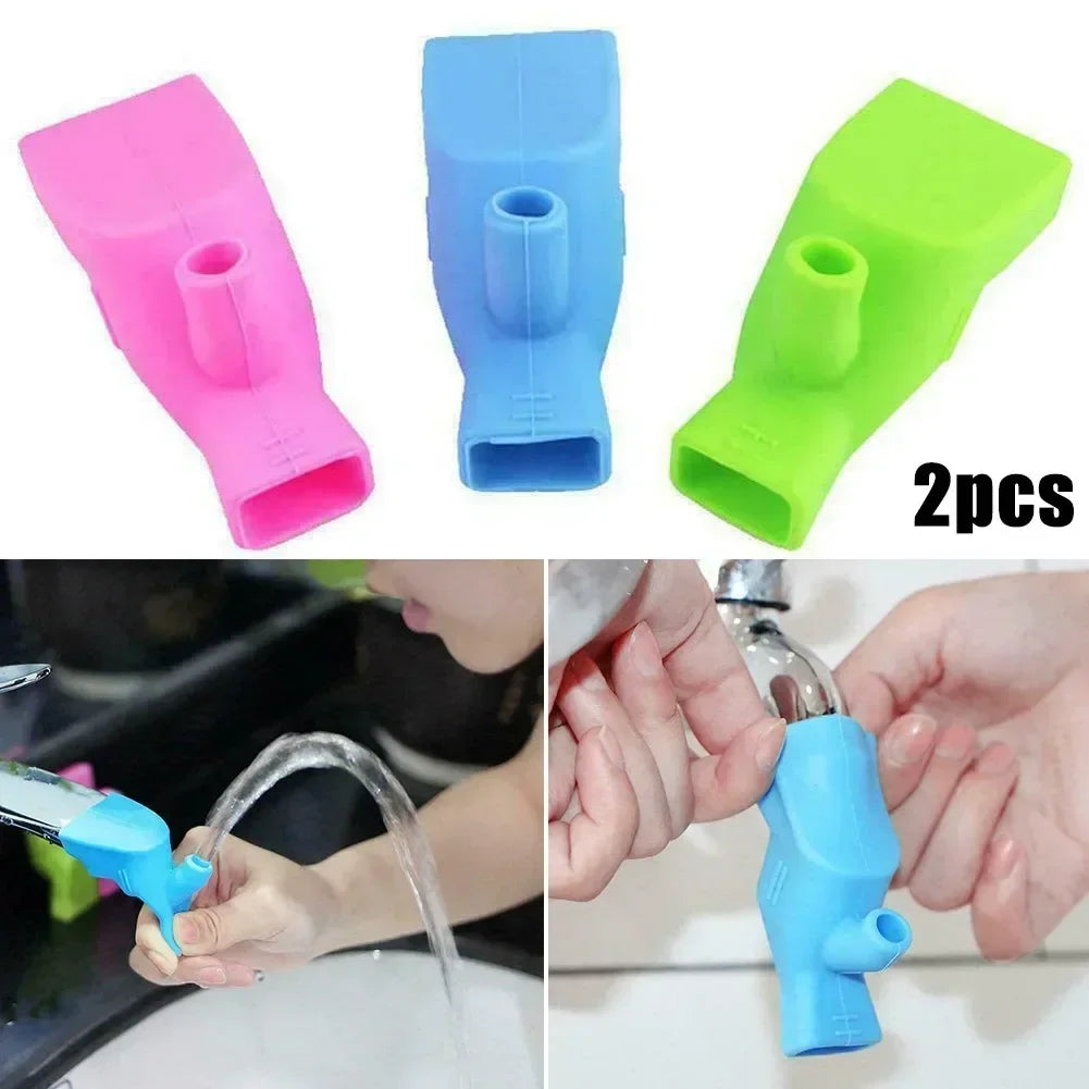 2pc Silicone Kitchen Water-saving Extension Tap Filter Nozzle Faucet Extender For Gargle Washing And Hair Washing
