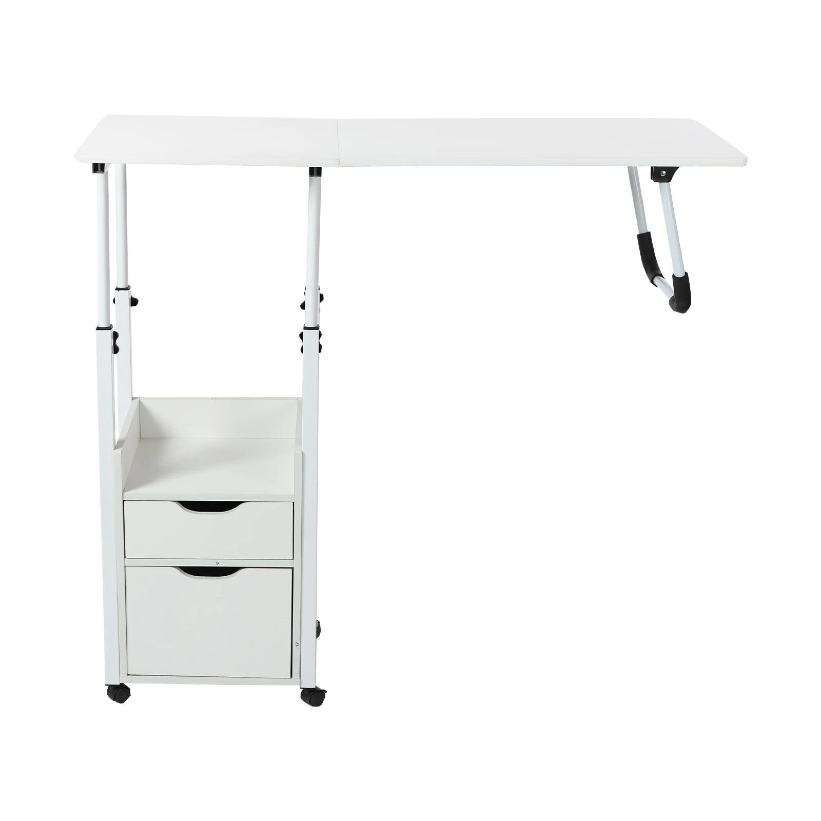 Movable Bedside Table Warp-Proof OverBed Desk Height Adjustable EASY Cleaning Multi-Function Bed Table for Bedrooms/Dormitories