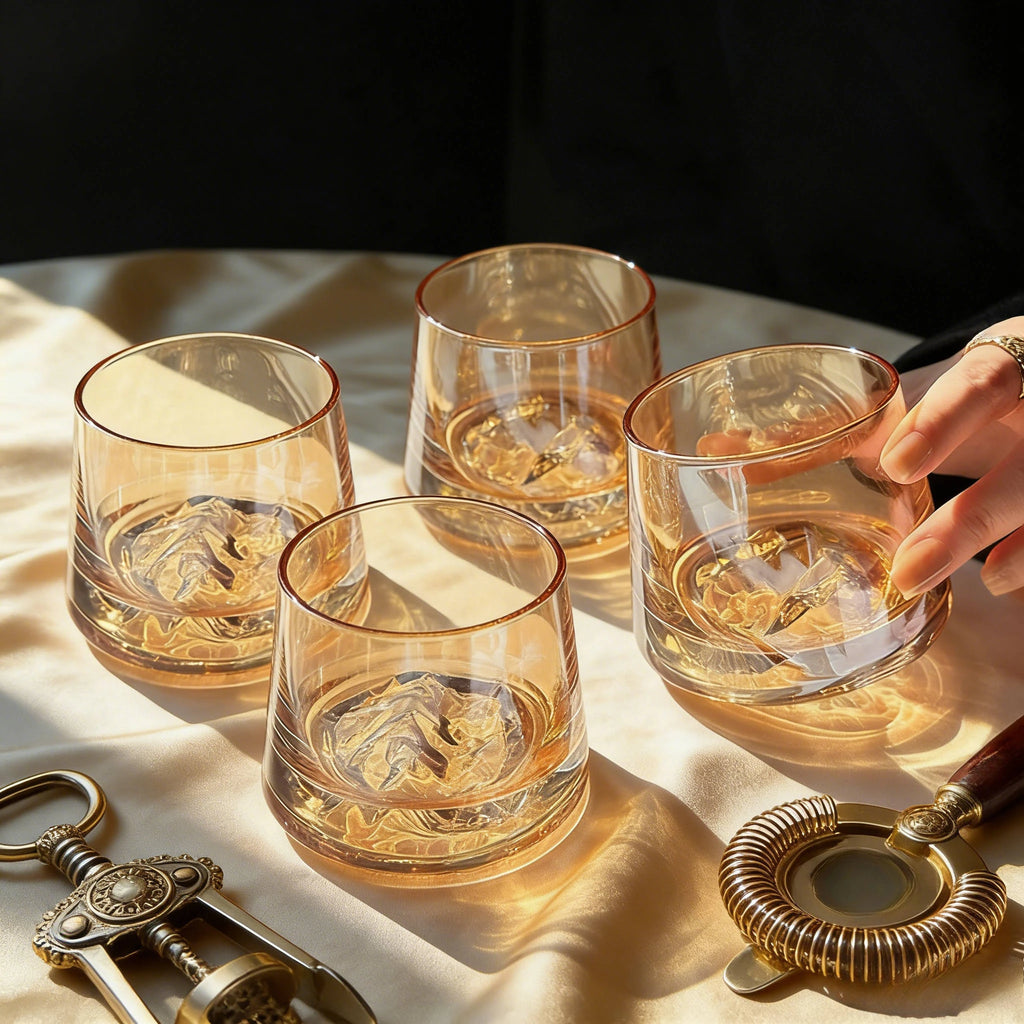 1/2pcs Mountain Glass Cup Whiskey Glass Transparent Guanshan Water Cup Beer Wine Bottle Milk Coffee Mug Aesthetic Cup