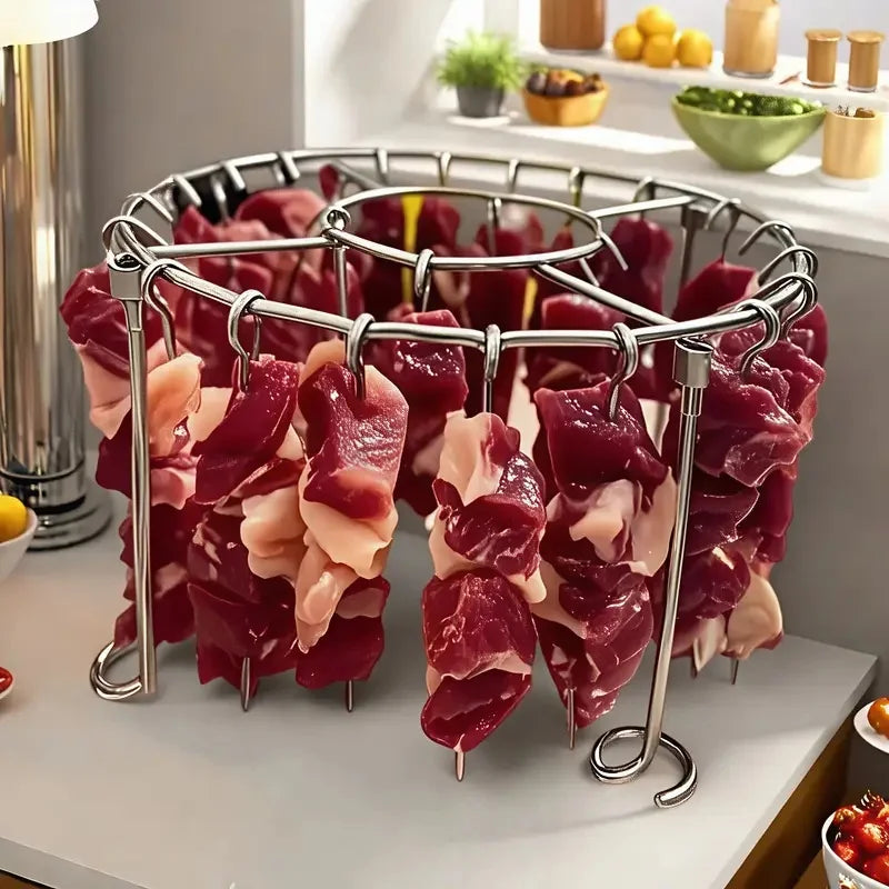 Air fryer skewer rack, stainless steel household skewer grill, hanging grill, simple skewer rack, skewer bracket