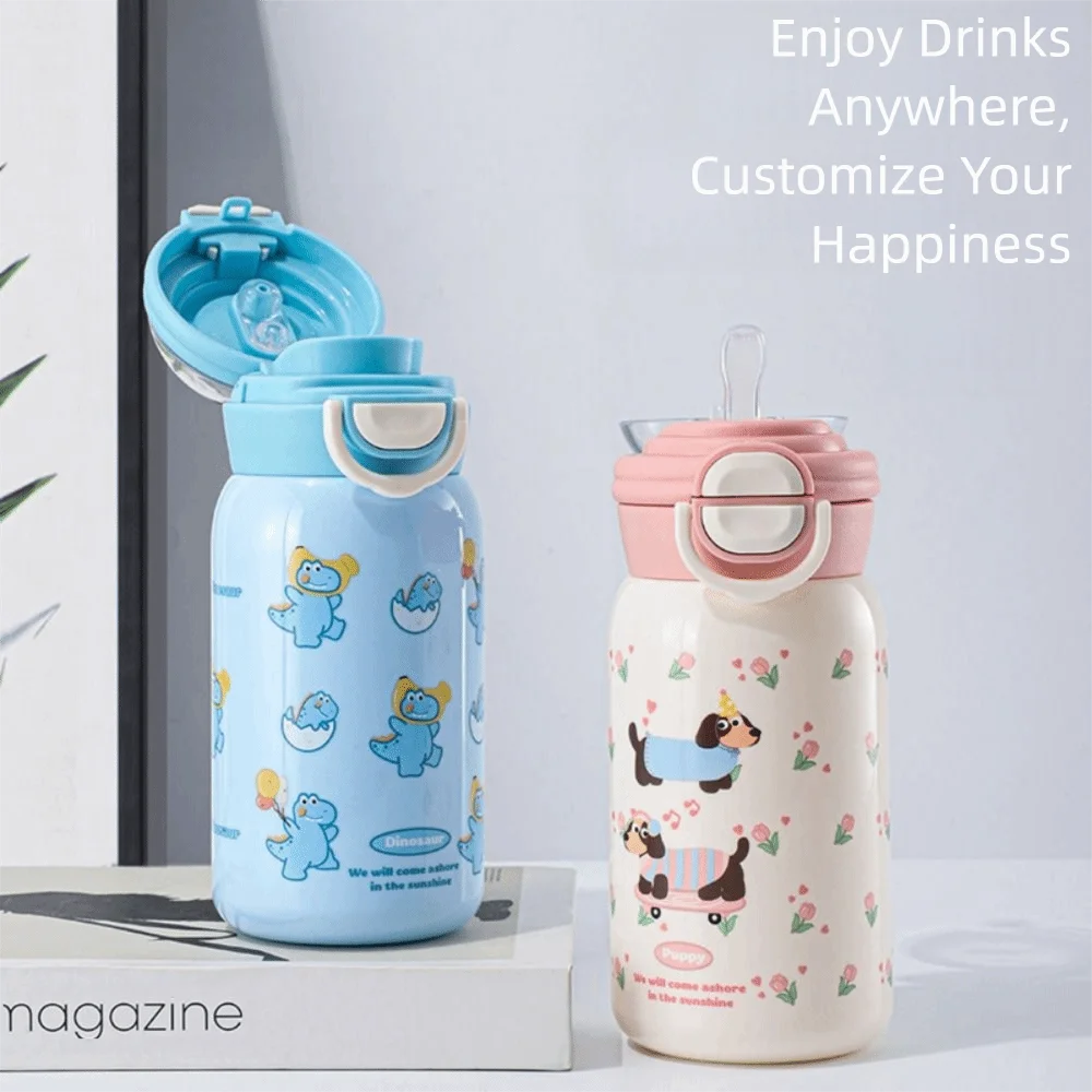 Portable 300ML Vacuum Cup Insulation Or Cooling High-Capacity Thermal Water Bottle Insulated Cup for Boys and Girls