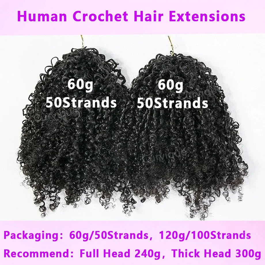 Curly Crochet Hair Pre Separated Knotless Curly Bundles 100% Human Hair Deep Wave Crochet Human Hair Extensions For Black Women