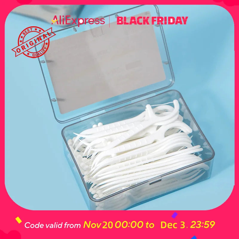 Custom Dental Floss Picks - Extra Fine, Disposable, Portable Case, Mint Flavored, for Family, Travel, On-the-Go (Assort