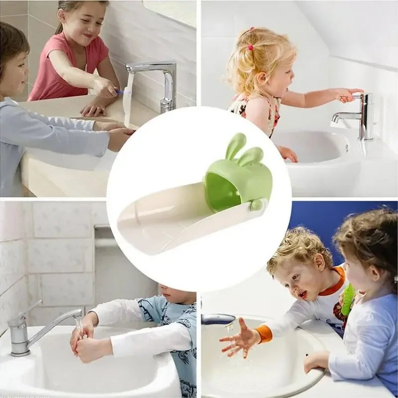 Cute Cartoon Faucet Extender Kids Rabbit U-shaped Widening Tap Extender Bathroom Kitchen Faucet Splash Guard Sinks