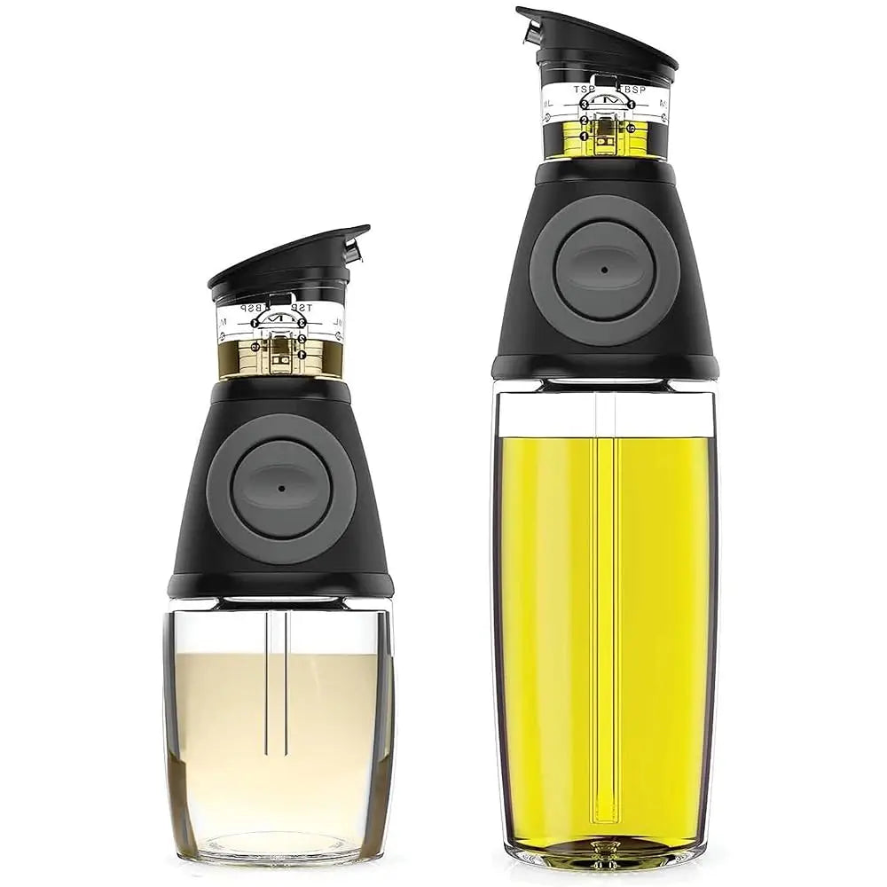 Olive Oil Dispenser Bottle With Pump - Oil Dispenser For Kitchen, Glass Oil And Vinegar Dispenser Set, Measured Cruet For