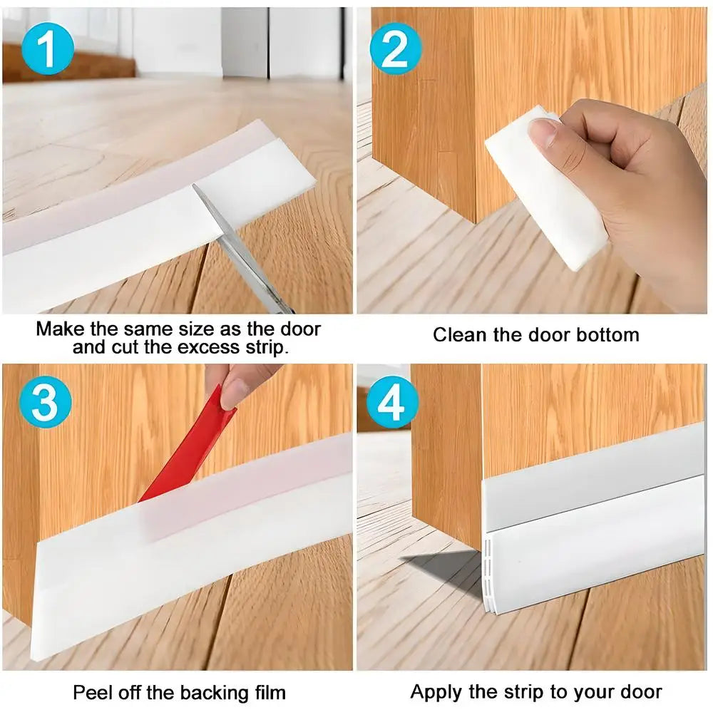 Bestselling New Silicone Under Door Sweep Weather Stripping Door Draft Stopper Blocker Insulator Noise Stopper Strong Adhesive